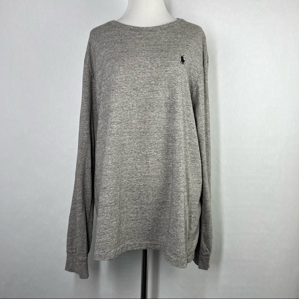 Polo Ralph Lauren Gray Round Neck Men’s Long Sleeve T shirt Size XL.